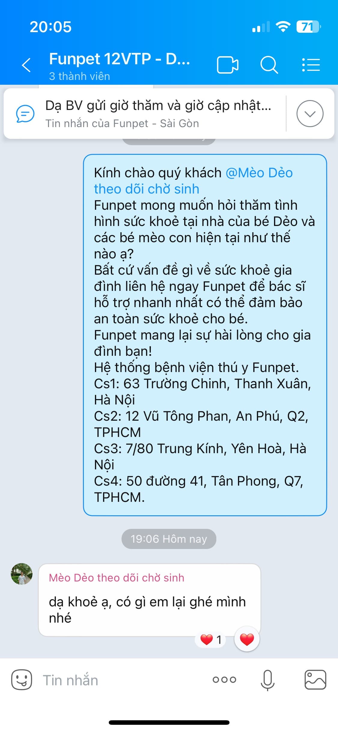 Bé mè Dẻo sau khi sinh